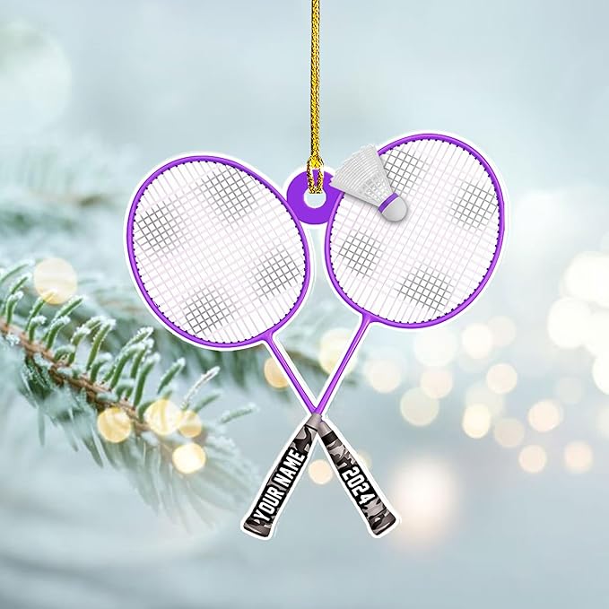 Pesonalized Christmas Gift for Badminton Players, Sports Lovers Badminton Ornament LL50