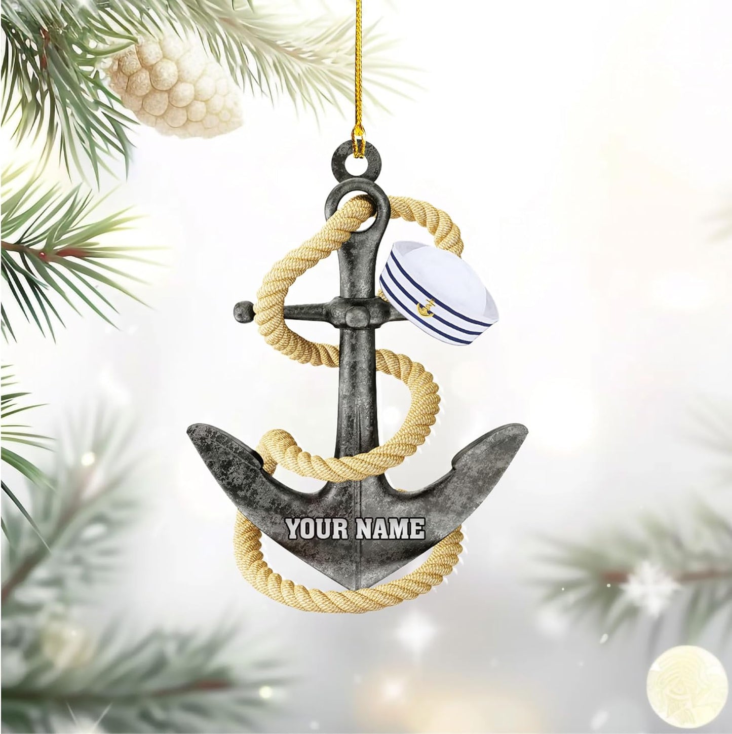 Custom Name Sailor Ornament – Personalized Captain Acrylic Sailing Ornament, Nautical Christmas Tree Decoration for Navy Lovers TS35