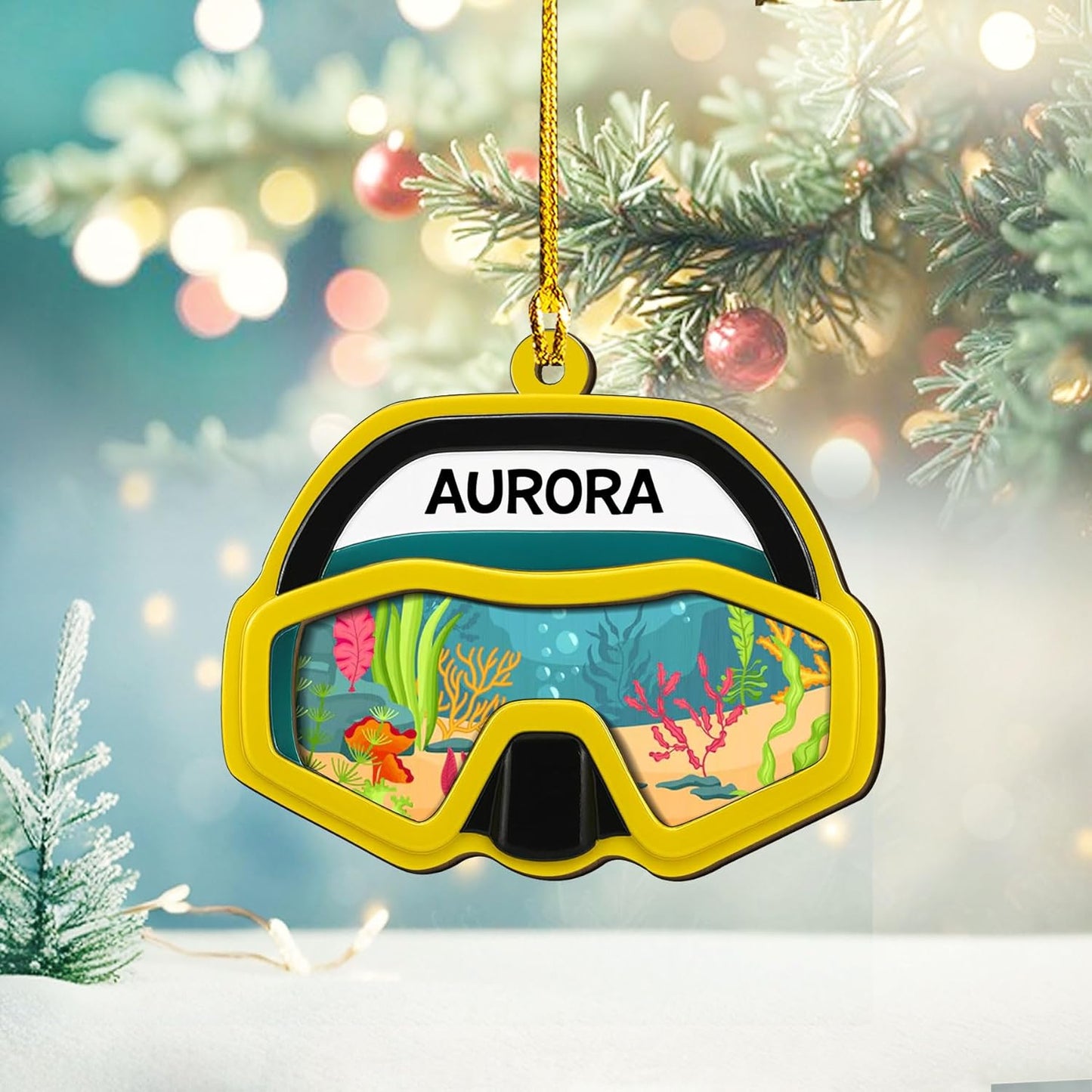 Custom Scuba Diver Ornament – Personalized Acrylic Christmas Tree Decoration, Gift for Divers and Swimmers TSD29