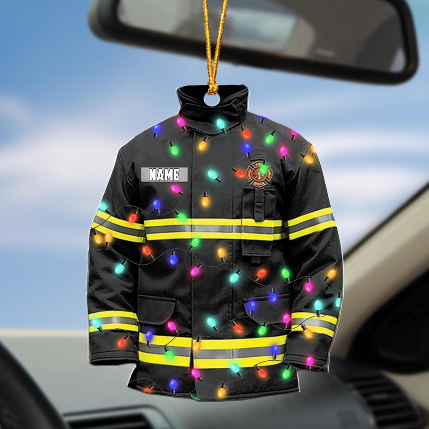 Personalized Firefighter Uniform Christmas Ornament Style 4