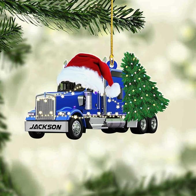 Customized Semi Truck Christmas Decor - Truck Driver Ornament Gift L17
