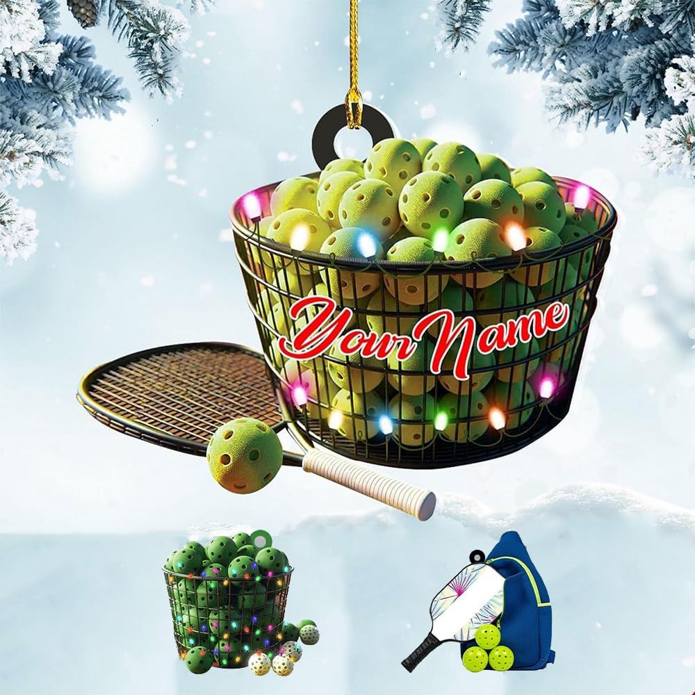 Custom Name Pickleball Christmas Ornament