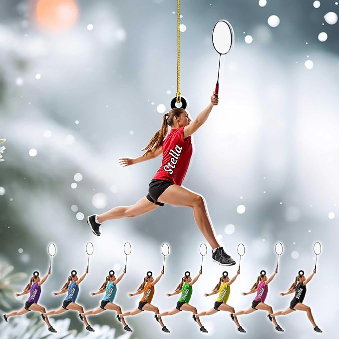 Custom Christmas Gift for Badminton Players, Sports Lovers Badminton Ornament LL23