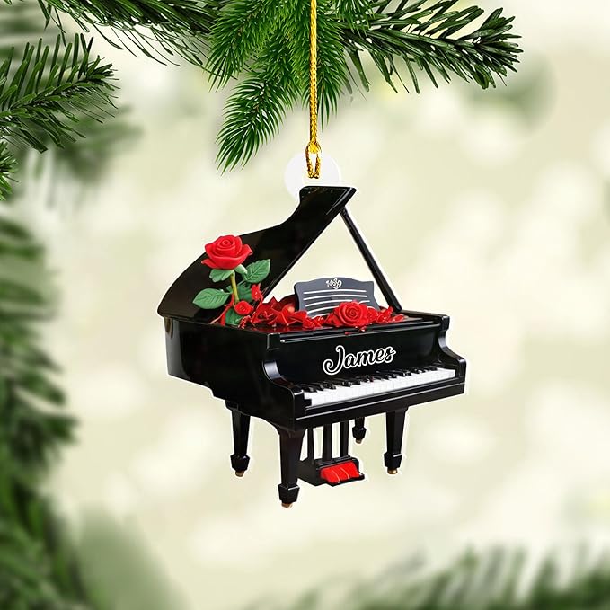 Customized Piano Ornament - Music Instrument Christmas Gift for Piano Lovers LL42