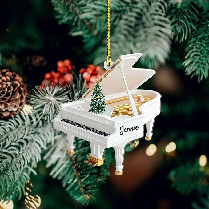 Customized Piano Ornament - Music Instrument Christmas Gift for Piano Lovers LL57