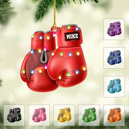 Personalized Boxing Gloves Christmas Ornament - Boxing Ornament Gift LL6