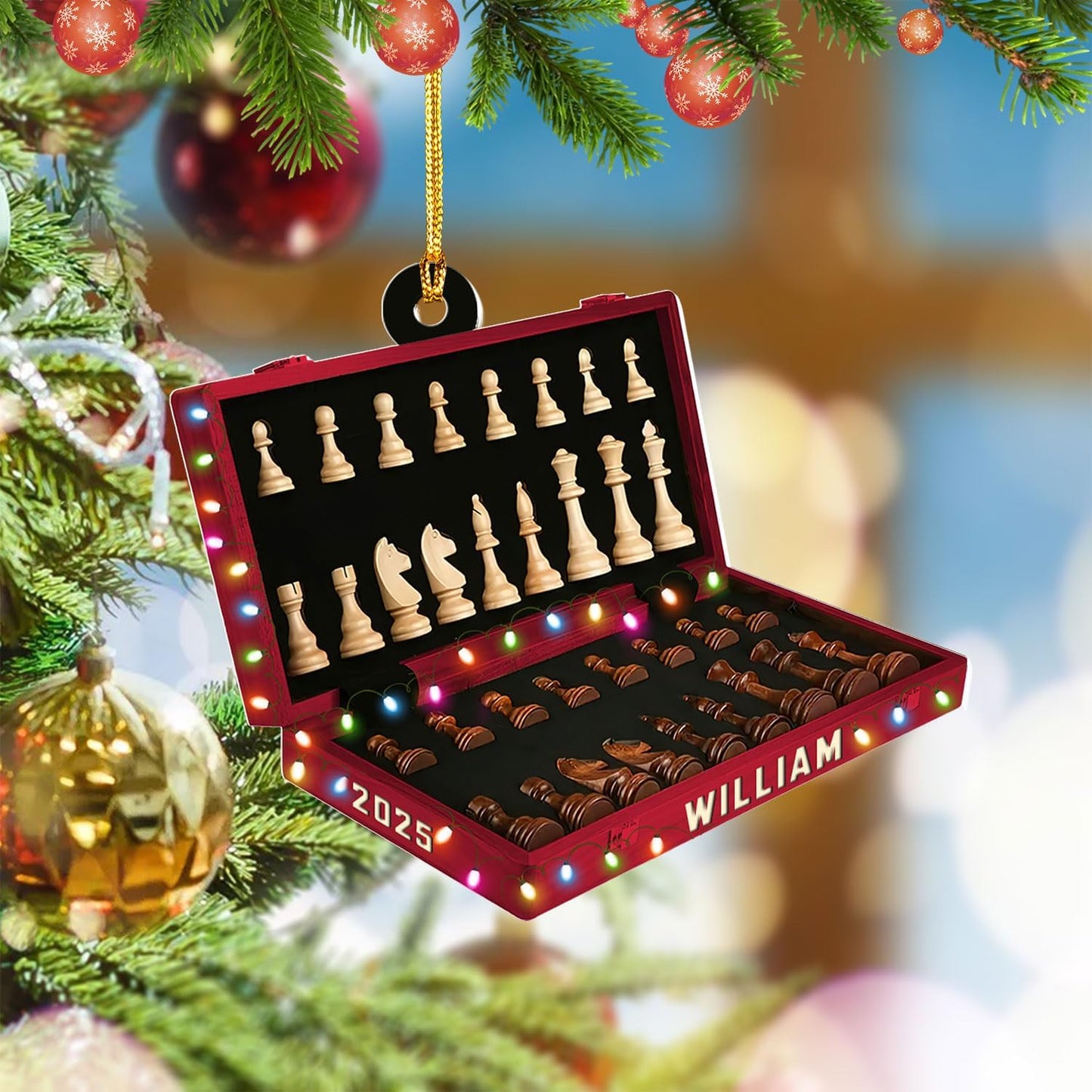 Personalized Name Chess Ornament Gift for Men Women Chess Team Player N19