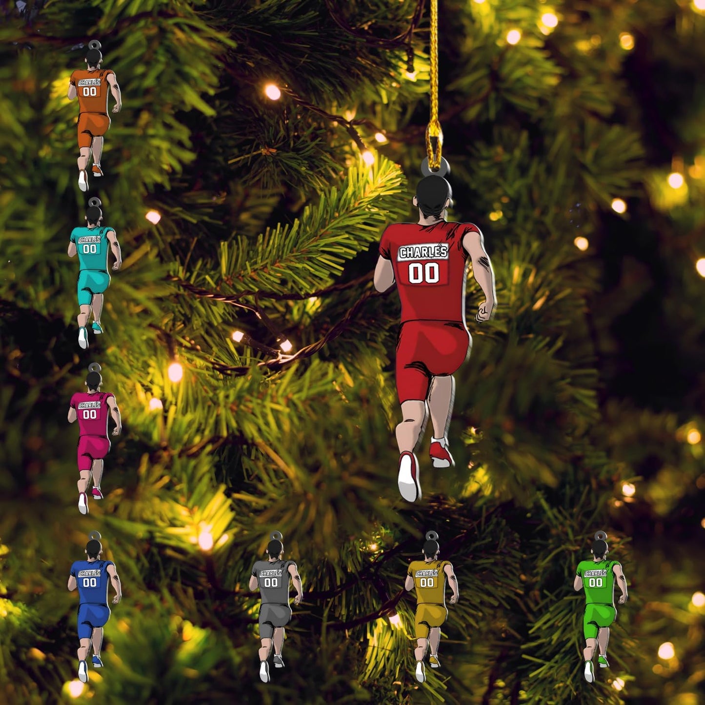 Custom Running Acrylic  Ornament – Personalized Marathon Gift, Athlete Christmas Decoration TM23