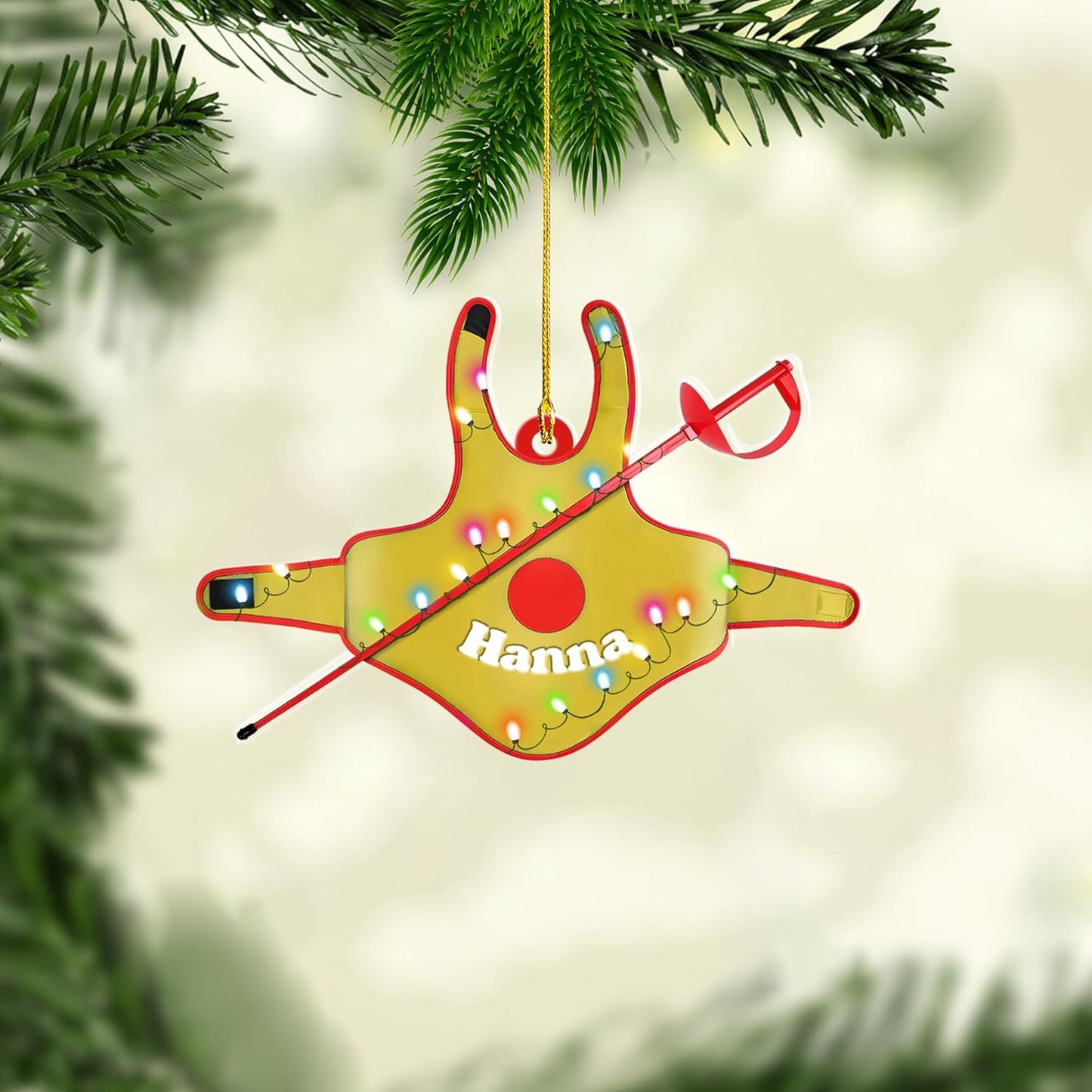 Personalized Fencing Christmas Ornament Christmas Tree Decor C04