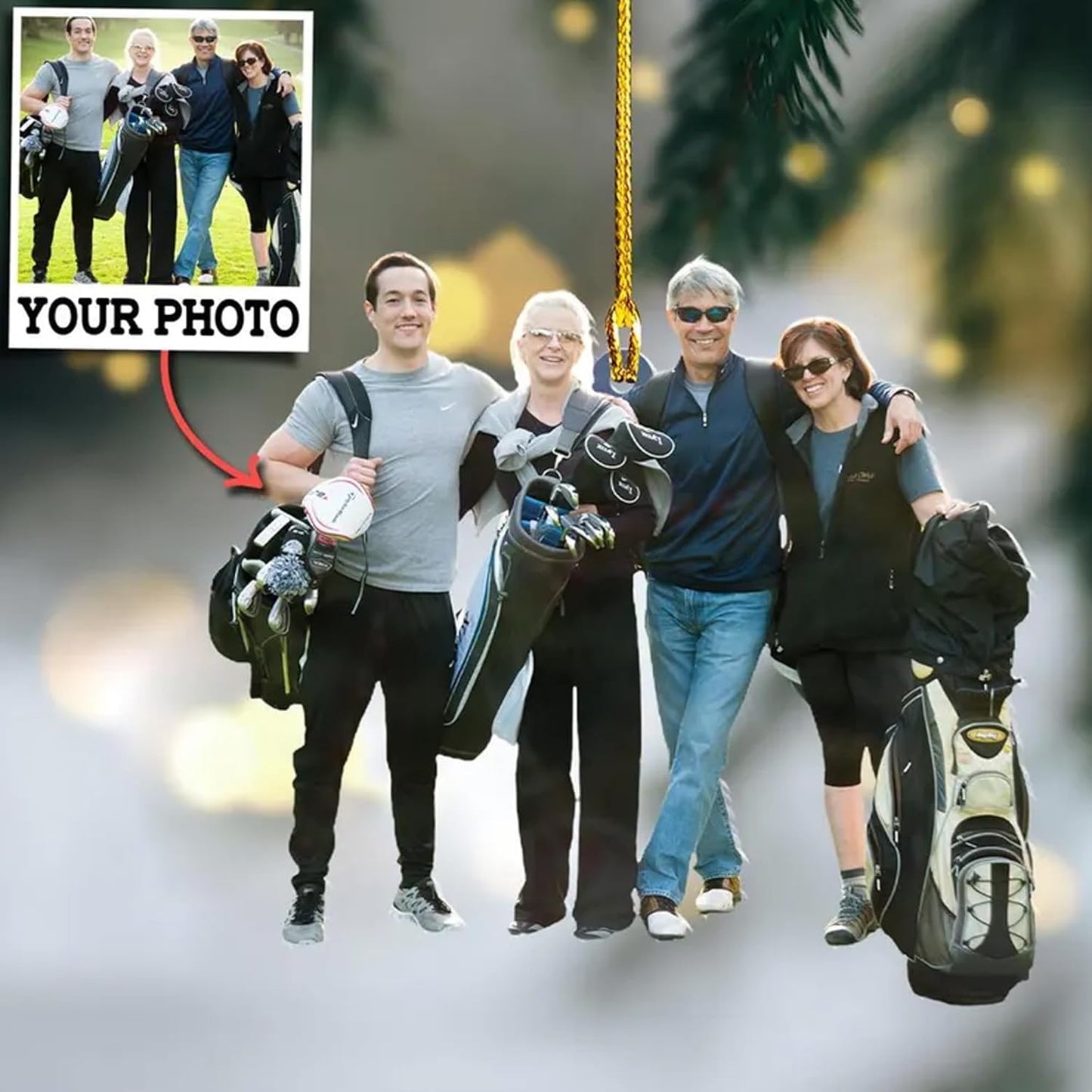 Custom Photo Golf Player Christmas Ornament