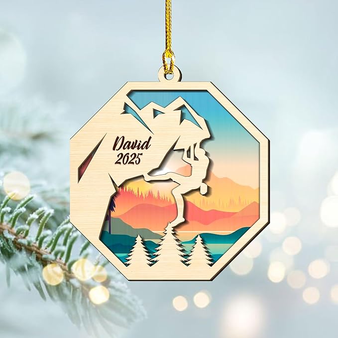 Personalized Rock Climber Christmas Gift for Mountaineers - Climbing Ornament LL16