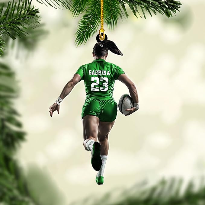 Personalized Rugby Player Christmas Gift for Sports Lovers - Rugby Ornament LL6