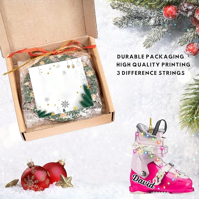 Personalized Snow Skiing Ornament, Custom Colored Skiing Mask Shape Ornament NO8