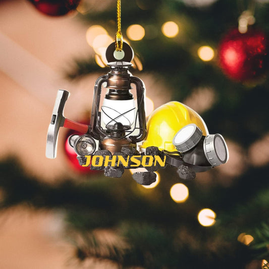 Custom Coal Miner Christmas Ornament – Personalized Name Decor Cmn4