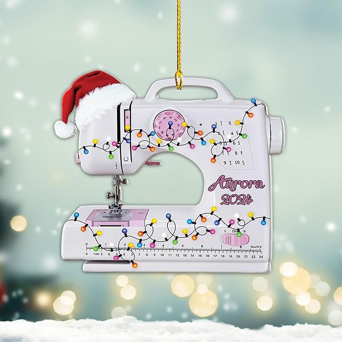 Custom Sewing Machine Ornament - Christmas Ornament Gift for Sewing Lovers LL16