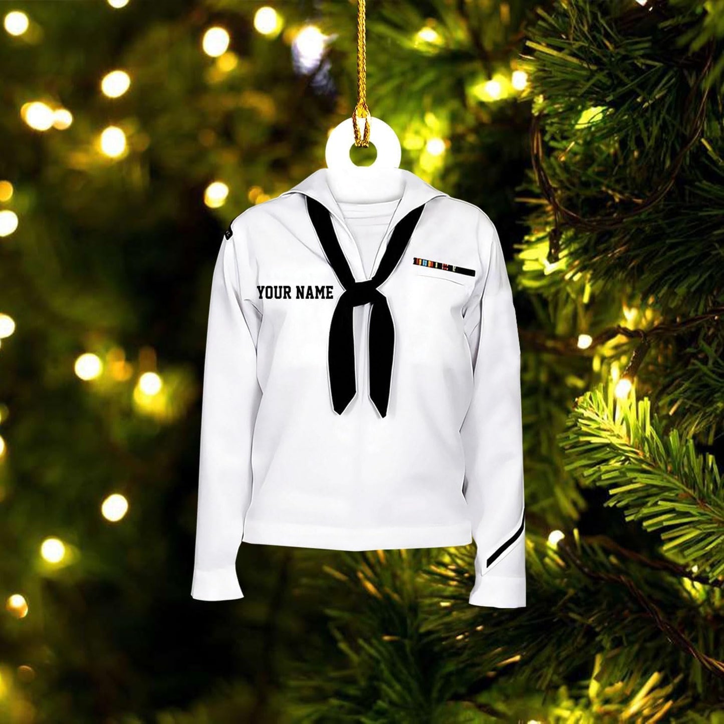 Custom Name Sailor Ornament – Personalized Captain Acrylic Sailing Ornament, Nautical Christmas Tree Decoration for Navy Lovers TS21