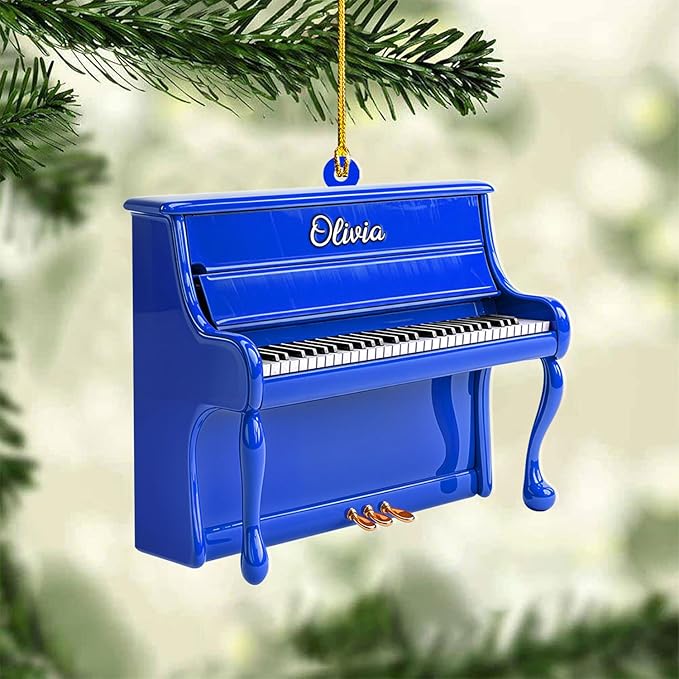 Customized Piano Ornament - Music Instrument Christmas Gift for Piano Lovers LL32