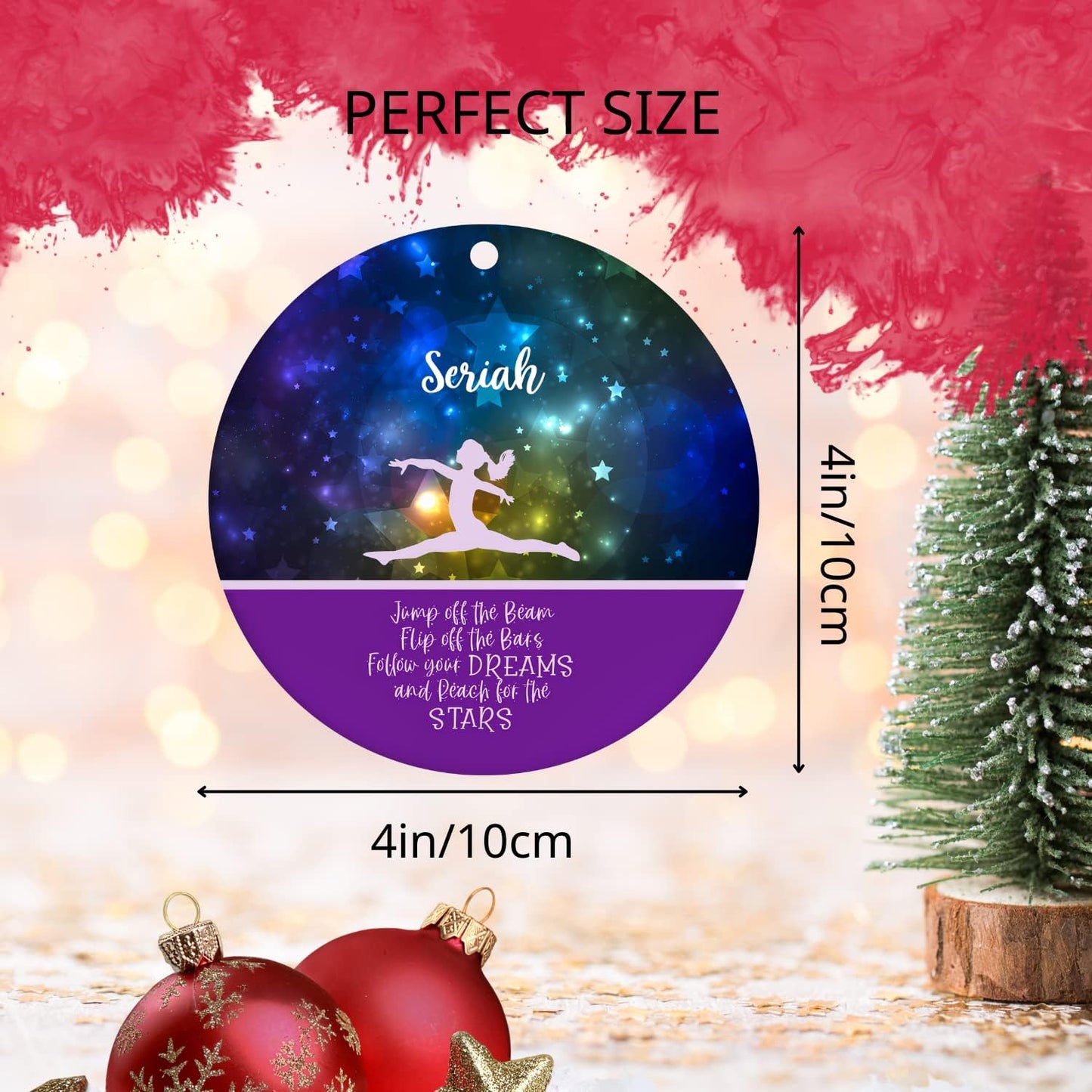 Personalized Name Gymnastics Ornament 2025, Girl Gymnast Ornaments, Wood Ornament for Xmas C04