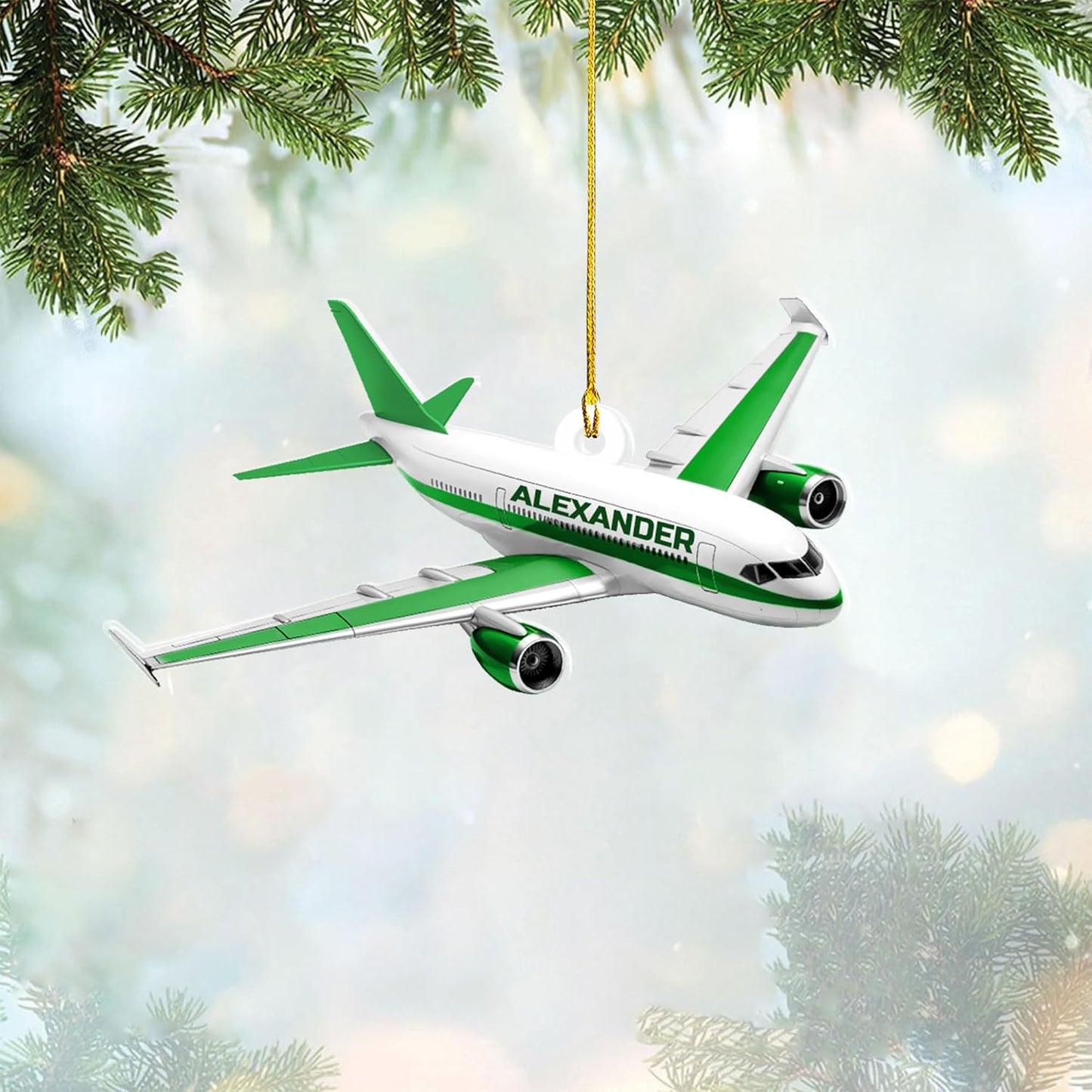 Personalized Airplane Pilot Christmas Ornament Style 5