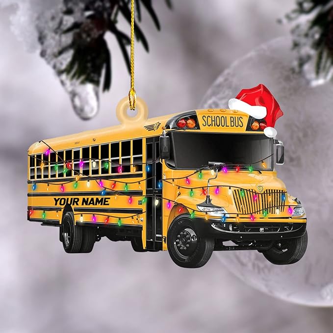 Personalized School Bus Ornament - Bus Driver Christmas Gift