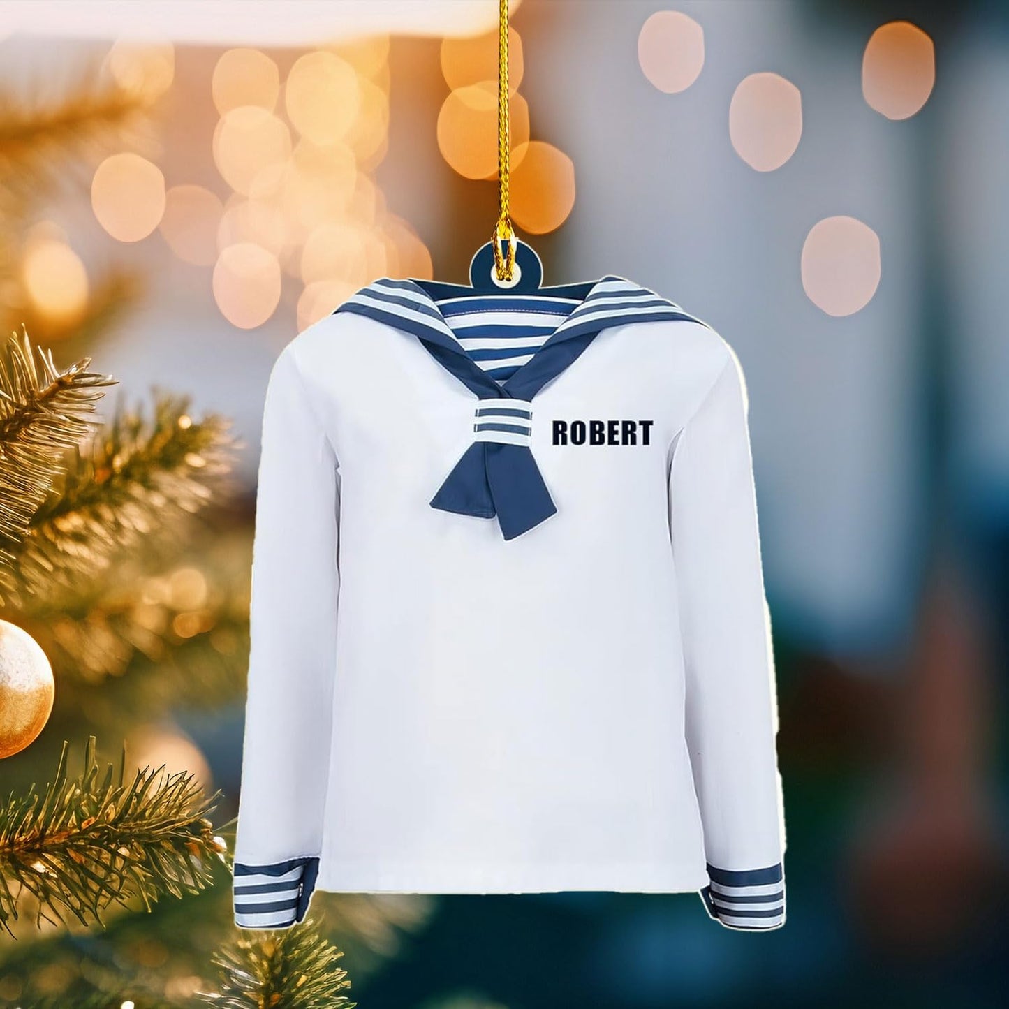 Custom Name Sailor Ornament – Personalized Captain Acrylic Sailing Ornament, Nautical Christmas Tree Decoration for Navy Lovers TS31
