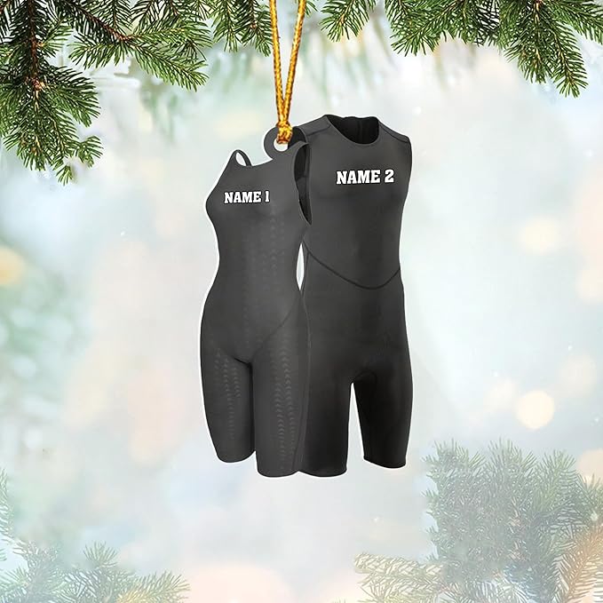Personalized Swimming Ornament - Custom Swimmer Christmas Gift for Boys, Girls & Pool Lovers LL14