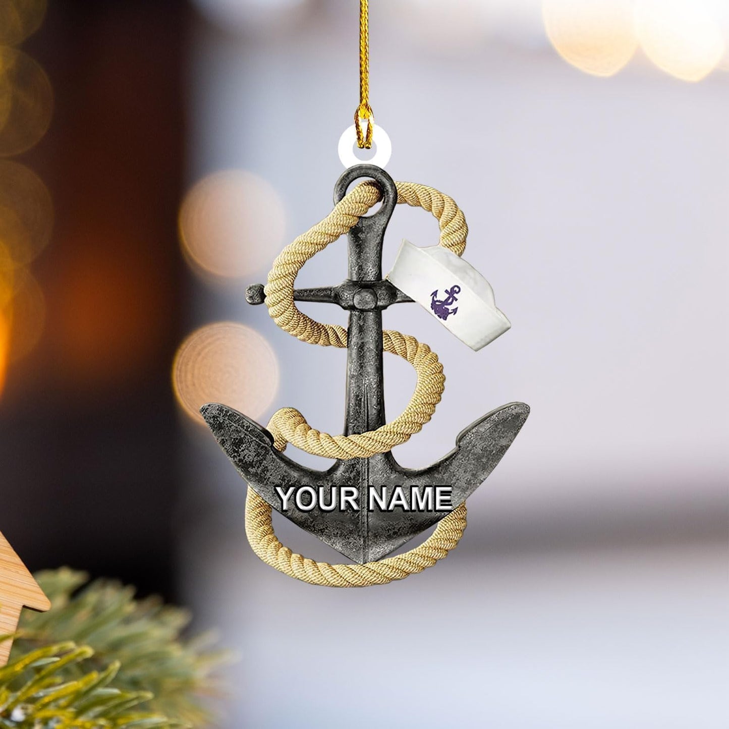 Custom Name Sailor Ornament – Personalized Captain Acrylic Sailing Ornament, Nautical Christmas Tree Decoration for Navy Lovers TS27
