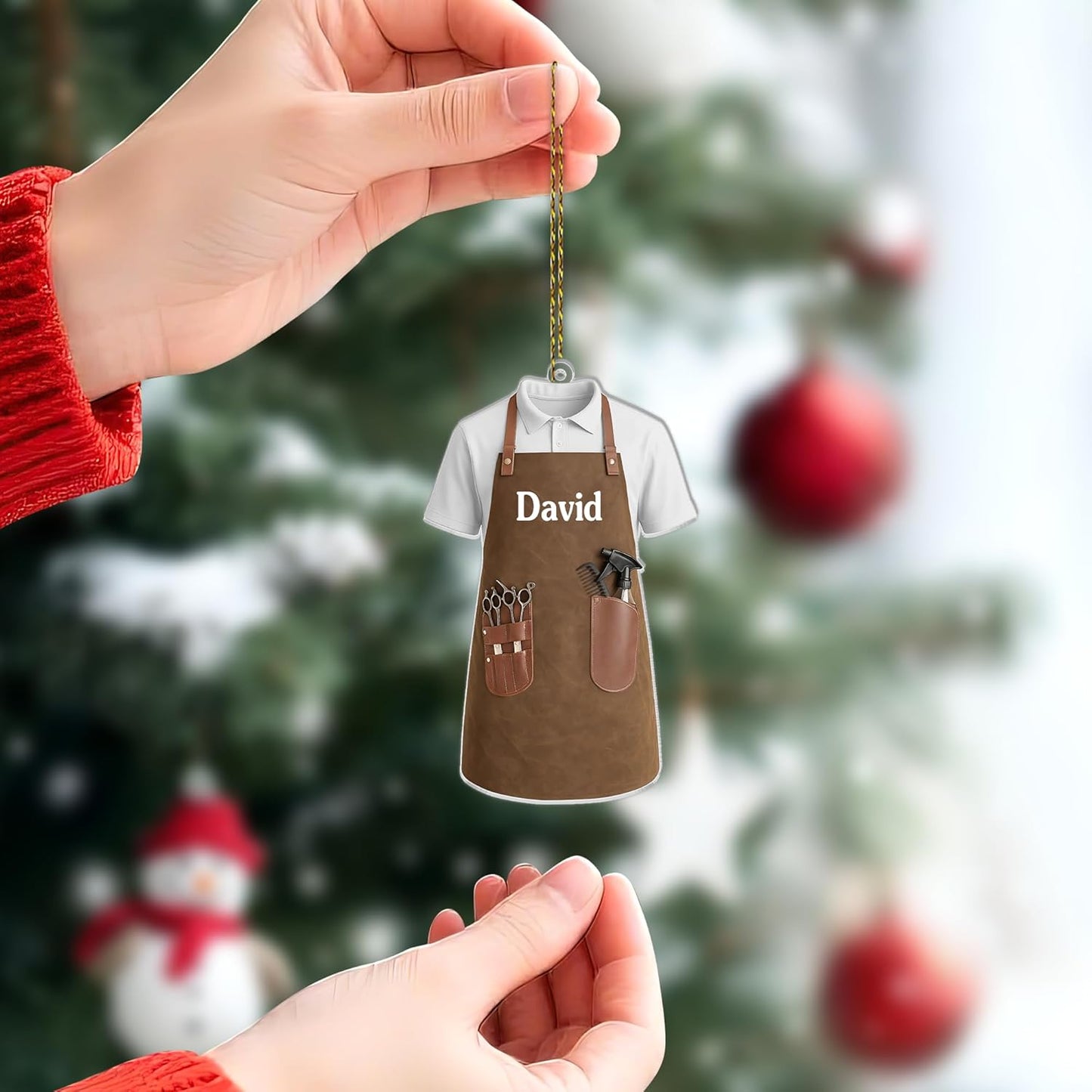 Personalized Hair Stylist Ornament – Christmas Apron Ornament
