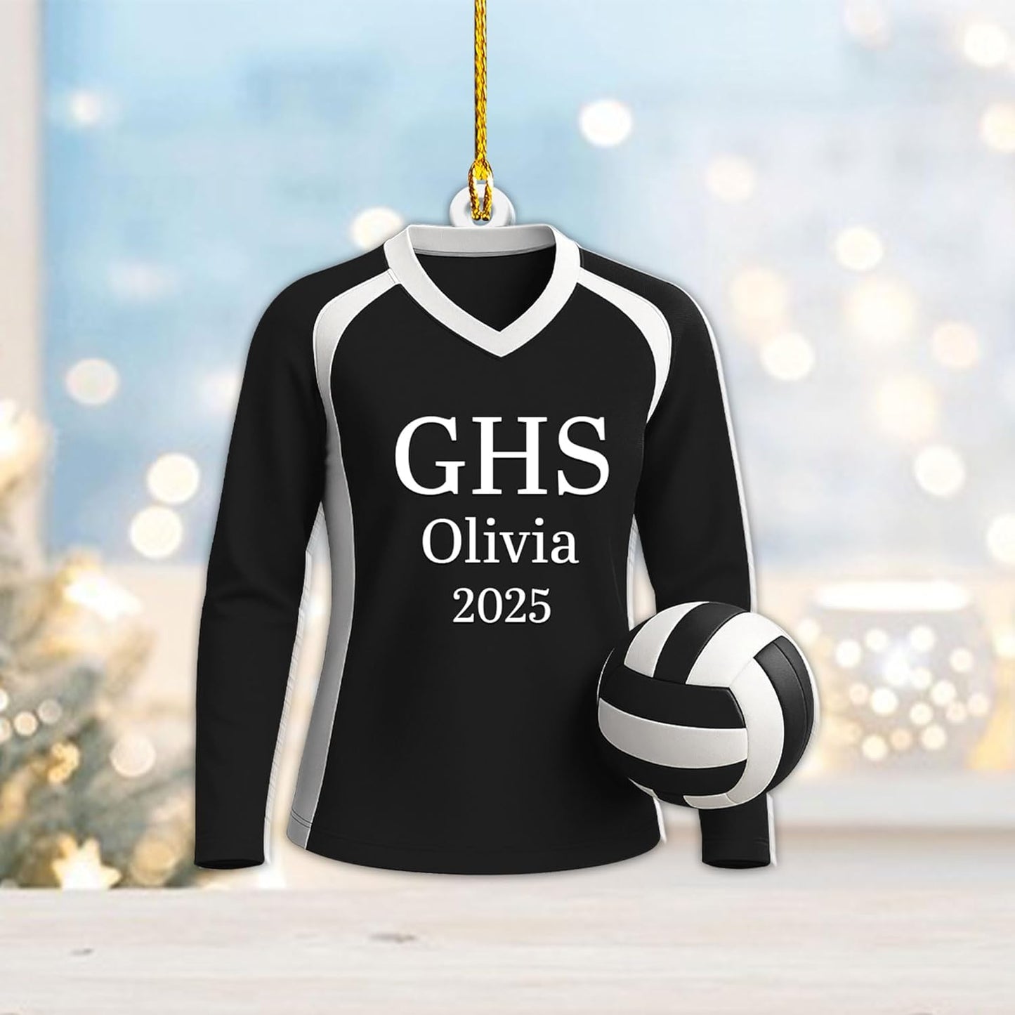 Personalized Volleyball Christmas Ornament – Custom Name Acrylic Ornament, Team Sports Holiday Decor, Volleyball Player Gift, Custom Xmas Keepsake TV4