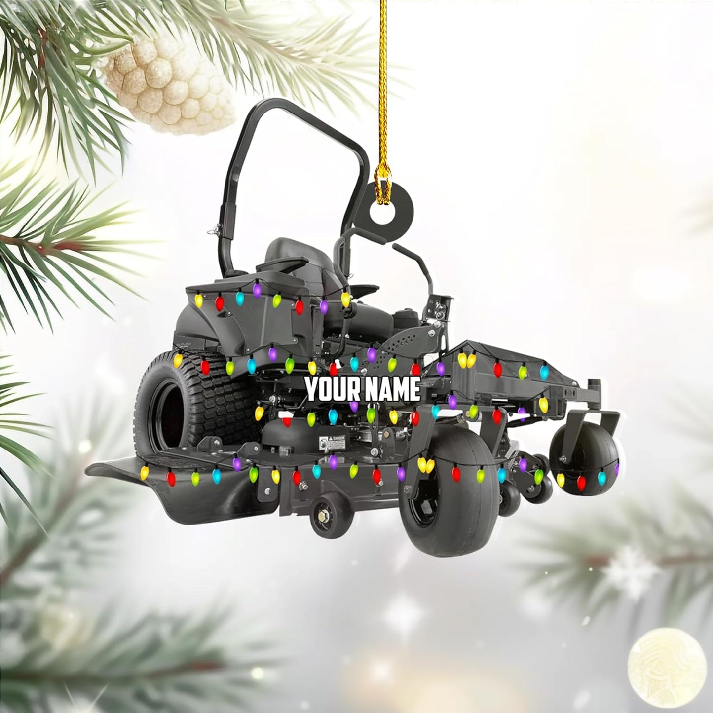 Personalized Lawn Mower Christmas Ornament | Custom Lawn Care Holiday Tree Decoration for Gardeners & Landscapers TG109