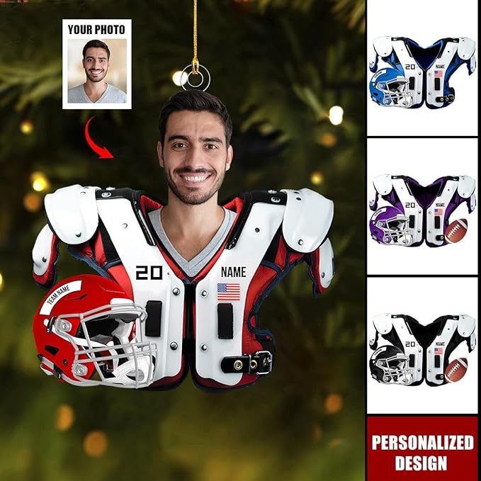 Personalized Football Player Ornament - American Football Ornament Gift LL30