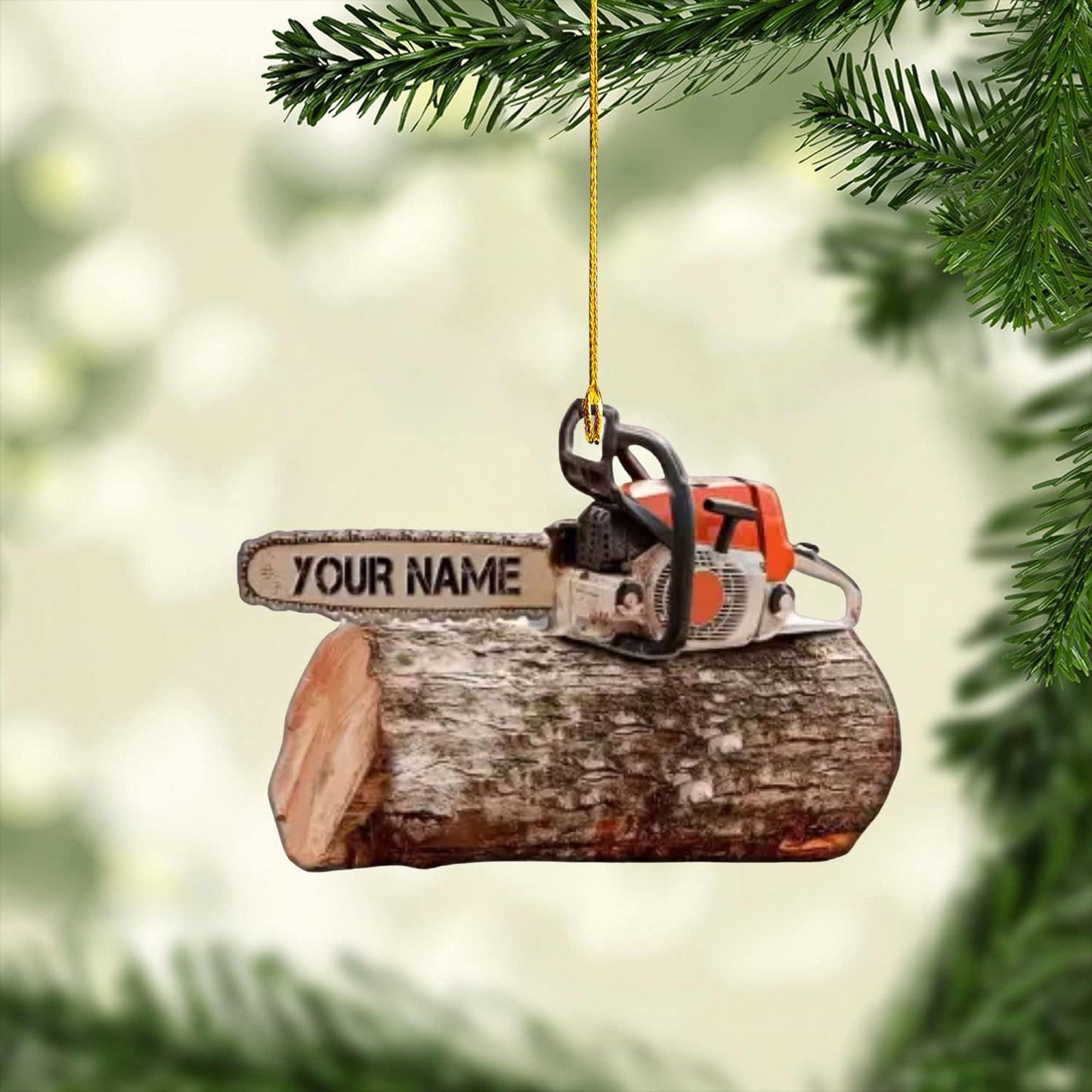 Personalized Carpenter Ornament – Woodworking Lumberjack Gift Ornament Style 3
