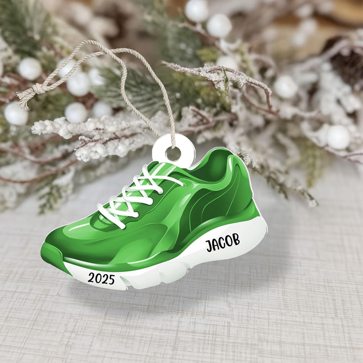 Custom Name Running Shoes Ornament – Personalized Marathon Acrylic Gift, Athlete Christmas Decoration TM21