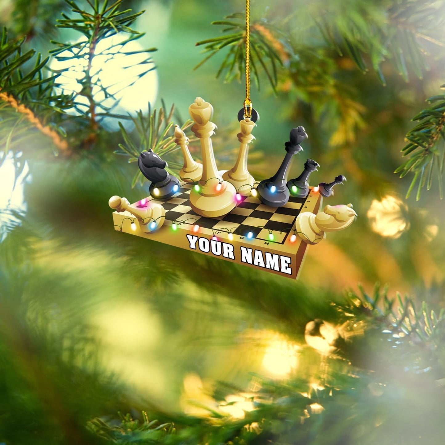 Personalized Name Chess Ornament Gift for Men Women Chess Team Player N10