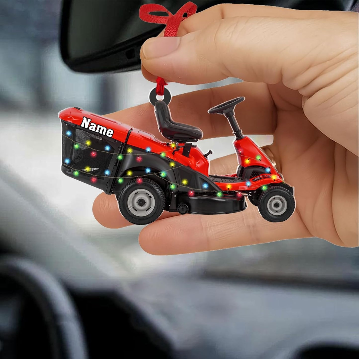 Personalized Lawn Mower Christmas Ornament | Custom Lawn Care Holiday Tree Decoration for Gardeners & Landscapers TG100