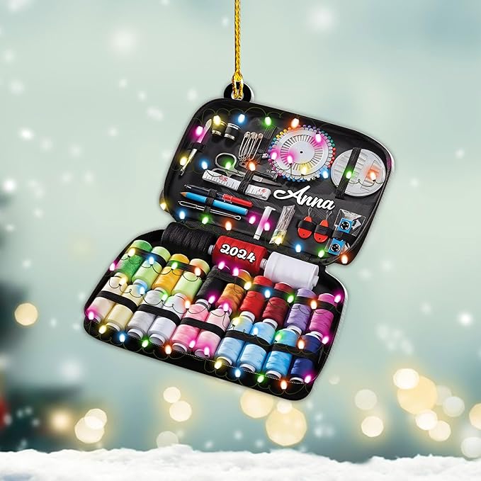 Custom Sewing Machine Ornament - Christmas Ornament Gift for Sewing Lovers LL24