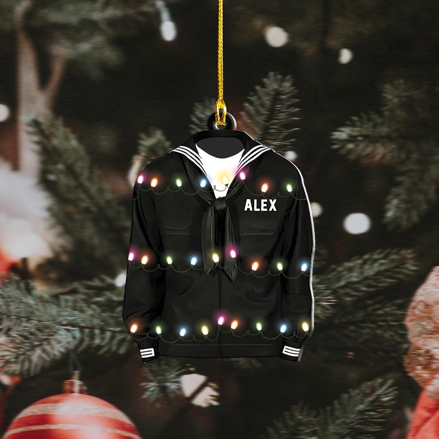 Personalized Sailor Ornament – Custom Captain Sailor Acrylic Ornament, Unique Sailing Glass Keepsake, Navy Captain Holiday Gift for Sailors TS6