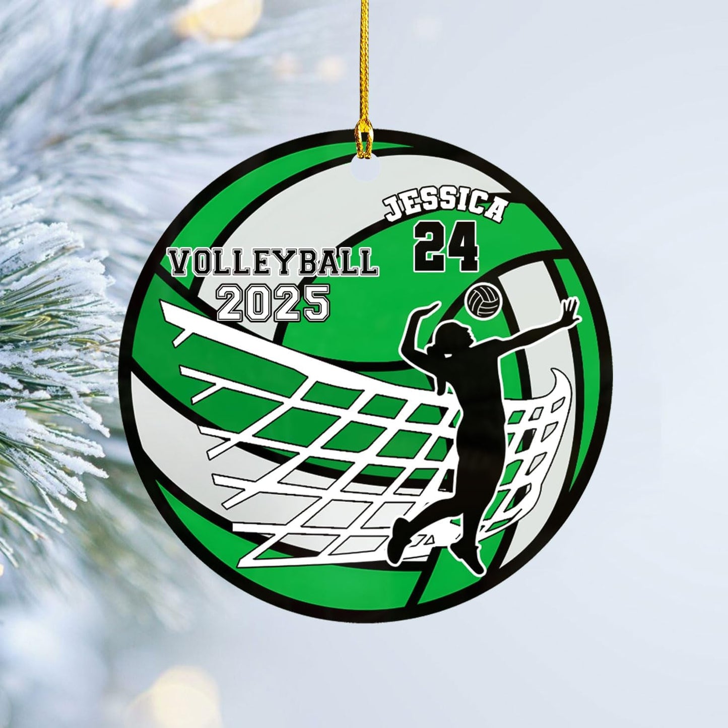 Personalized Volleyball Christmas Ornament – Custom Name Acrylic Ornament, Team Sports Holiday Decor, Volleyball Player Gift, Custom Xmas Keepsake TV6