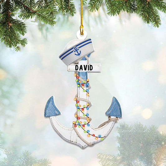 Custom Name Sailor Ornament – Personalized Captain Acrylic Sailing Ornament, Nautical Christmas Tree Decoration for Navy Lovers TS22
