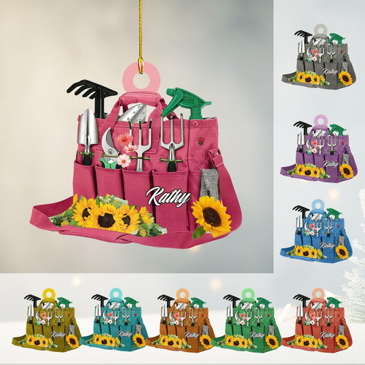 Custom Name Garden Equipment Ornament | Gardener Christmas Tree Decor Gift for Plant & Nature Lovers TG89