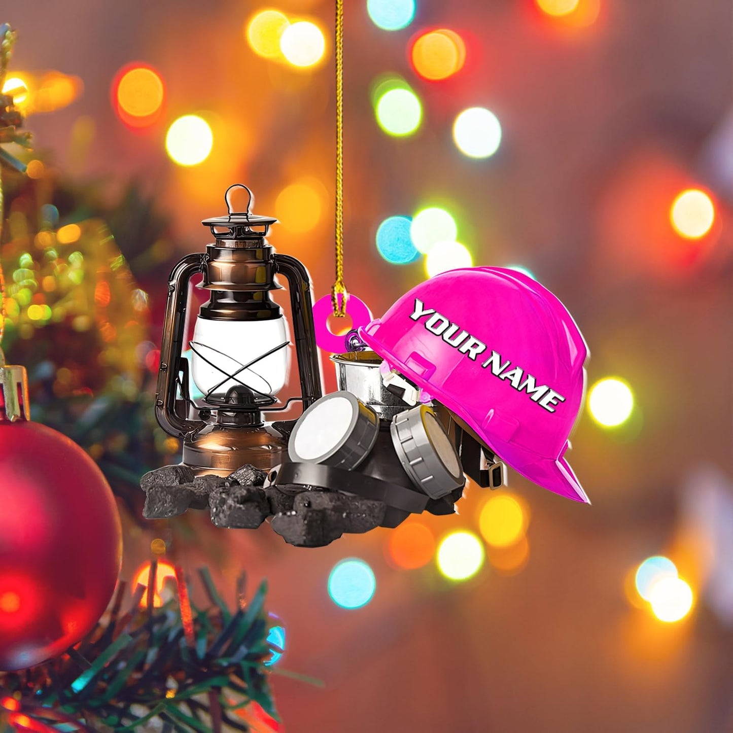 Custom Coal Miner Christmas Ornament – Personalized Name Decor Cmn2