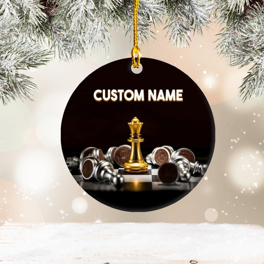 Personalized Name Chess Ornament Gift for Men Women Chess Team Player N11