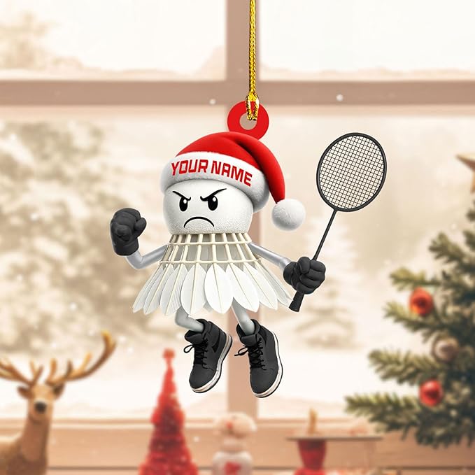 Pesonalized Christmas Gift for Badminton Players, Sports Lovers Badminton Ornament LL42