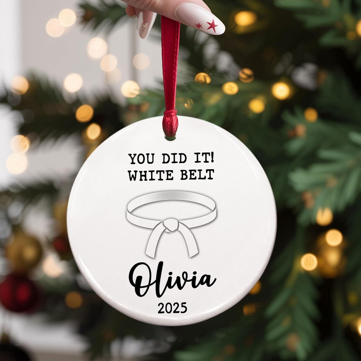 Custom Karate Christmas Ornament – Taekwondo & Jiu Jitsu Gift Krt27