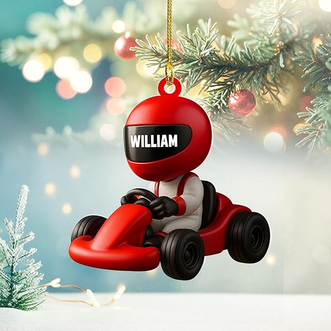 Personalized Go Kart Christmas Ornament N08