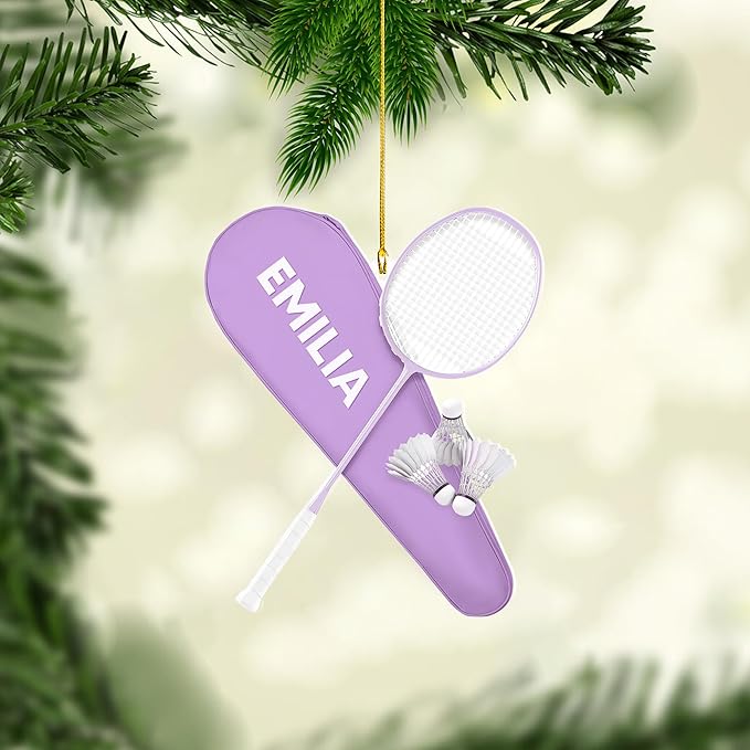 Pesonalized Christmas Gift for Badminton Players, Sports Lovers Badminton Ornament LL36