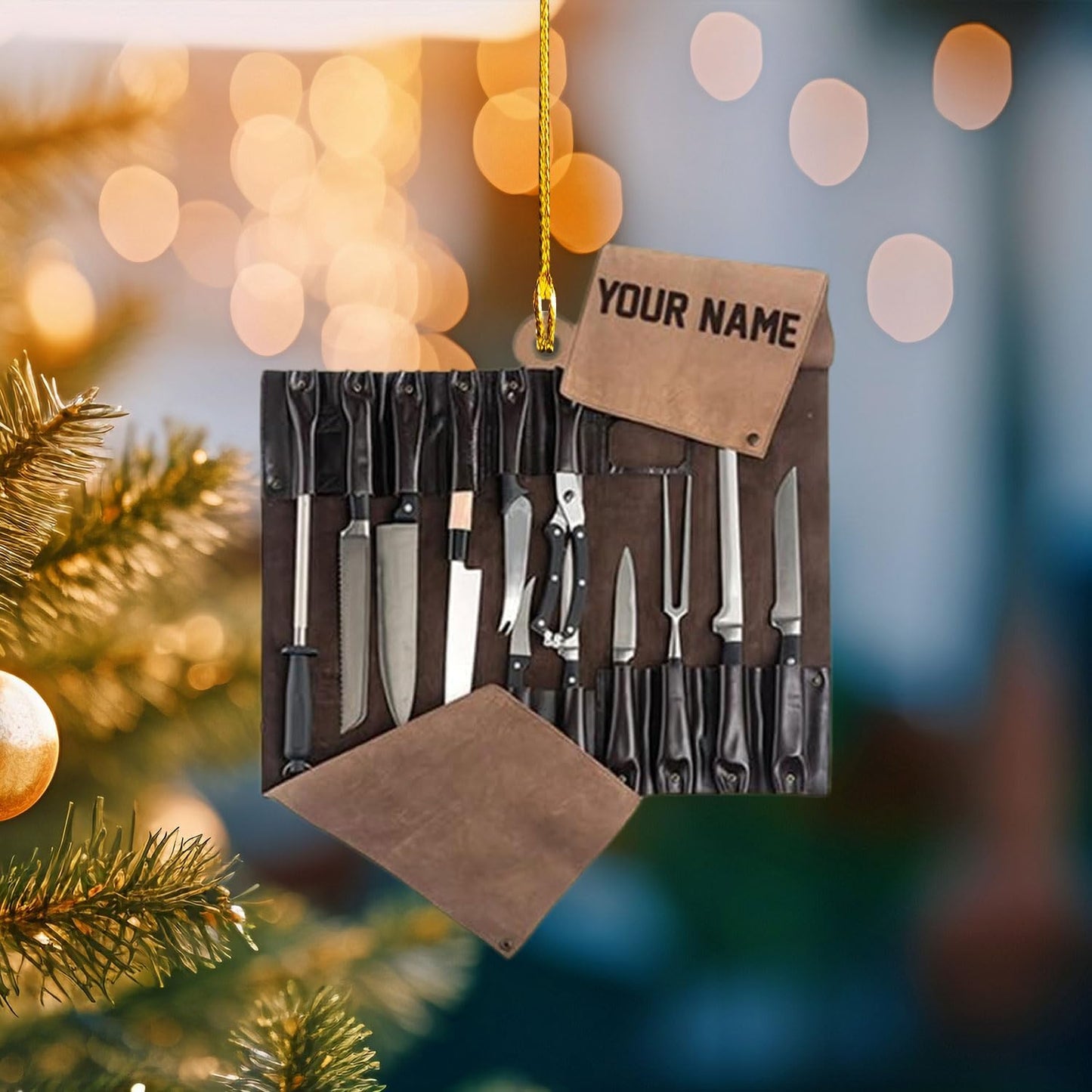 Personalized Christmas Ornament 2025 - Custom Chef Hat Kitchen Ornament for Christmas Tree Gifts N07