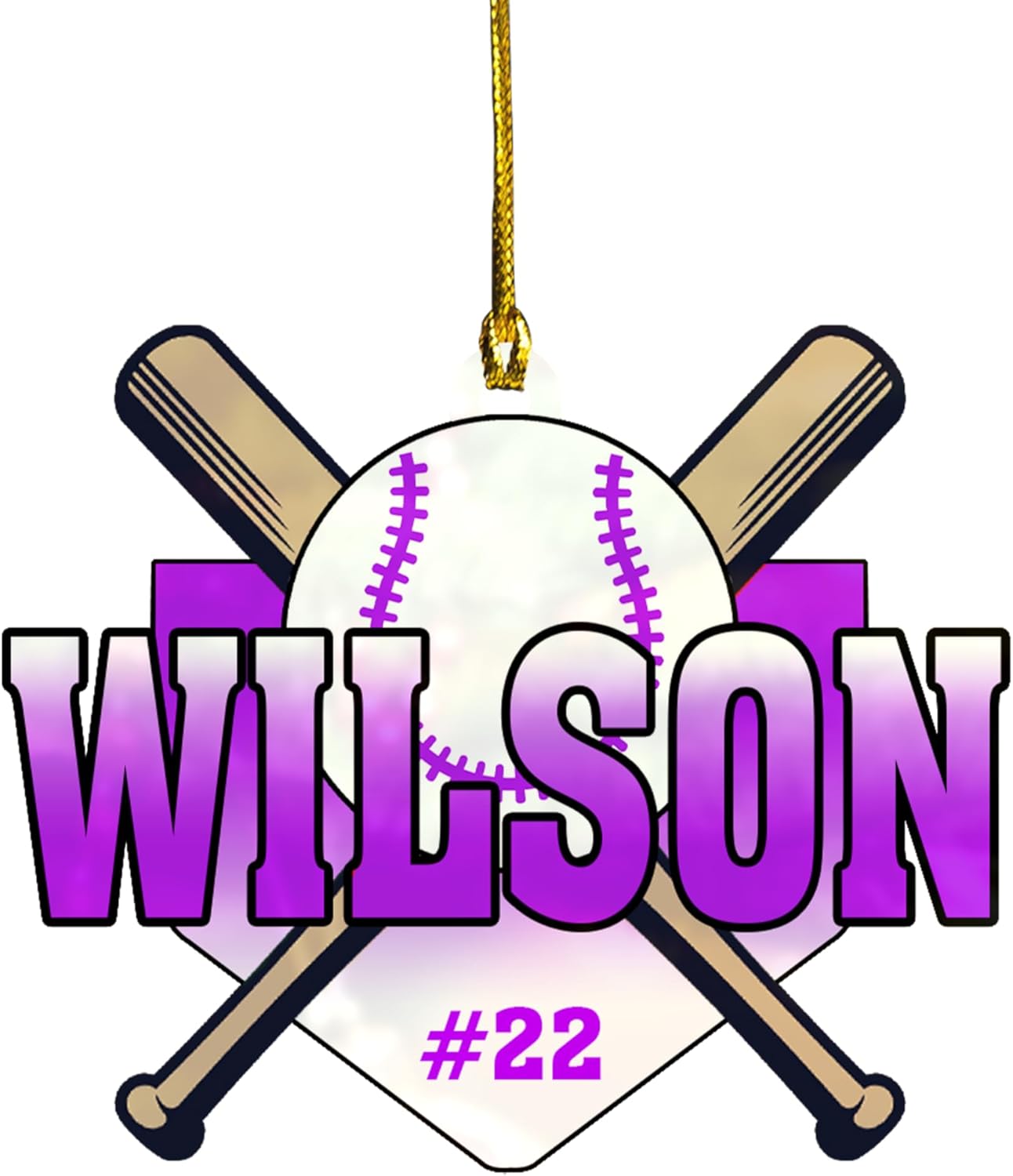 Personalized Softball Ornament – Custom Sports Christmas Tree C25