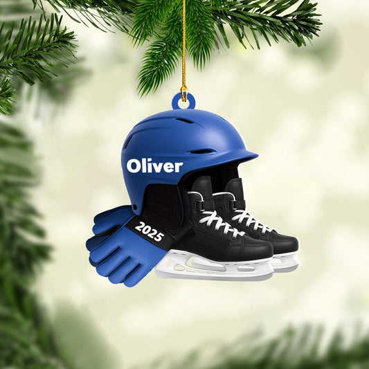 Personalized Ice Skating Christmas Ornament N09