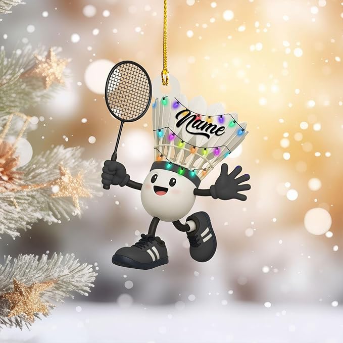 Pesonalized Christmas Gift for Badminton Players, Sports Lovers Badminton Ornament LL47